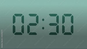 Digital clock with 12 hours, you can choose any hour or minute. Grey background. 1 frame per minute. Loopable. Blue. More options in my portfolio.