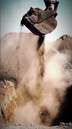 Giant Excavator at Work! 🏗️ Intense Earthmoving Action