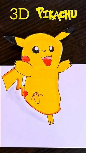 pika pika PIKACHU 3D #pikachu #3d #3ddrawing #cartoon