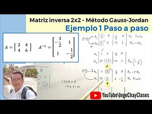 Matriz inversa 2x2 Gauss Jordan Ejemplo 1 paso a paso