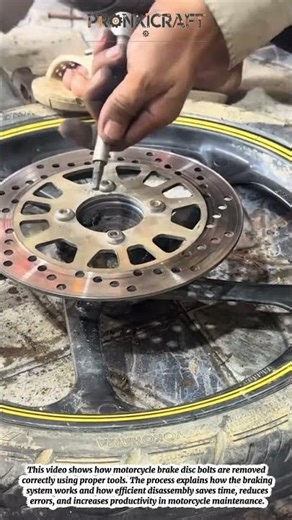 Motorcycle Brake Disc Bolt Removal – How It Works and Improves Repair Productivity