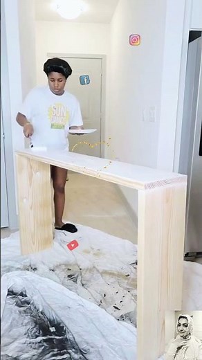 How To Make An Easy Console Table At Home? 💖🥰😍 #foyer #entryway #decor #mirror #shorts #credenza