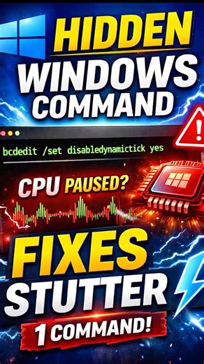 Hidden Windows Command That Fixes Stutter ⚡ #fpsboost #pcsettings #prosettings #computer #gaming