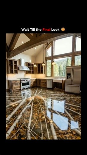 Mindverse.io™ on Instagram: "The post features a 19-second time-lapse video of workers installing a custom epoxy resin floor in a wooden cabin, embedding pigments and fibers to replicate birch tree trunks and autumn leaves for a seamless forest-floor illusion blending with the surrounding pine views. This technique, known as metallic or 3D epoxy flooring, has surged in popularity since 2020 for rustic interiors, with professional installations costing $3–$12 per square foot based on complexity,