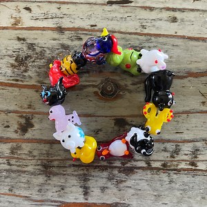 Lampwork Animal Bracelets, Glass 12~21mm Spirit Animals Beaded Bracelet, Beads of Courage - Etsy