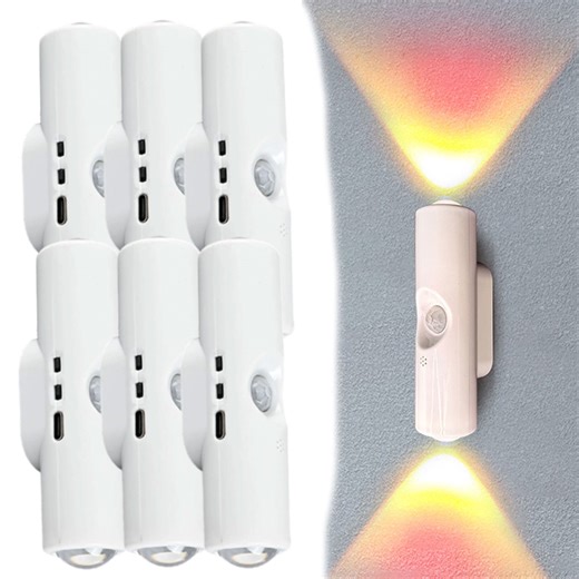 Rechargeable Smart LED Motion Sensor Ambient Light, Punch-Free Magnetic Multi-Color Motion Sensor Light for Stairs, Wardrobe & Cabinet