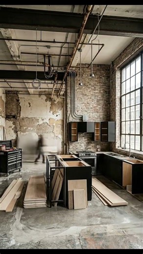 Luxury Industrial Kitchen Loft Before & After Transformation | Modern Loft Design