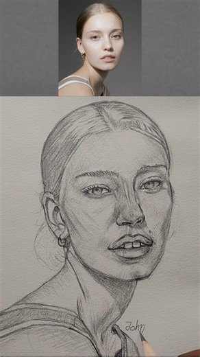 I started with basic shapes and followed the Loomis Method. 😊#easydrawing #drawing #loomismethod