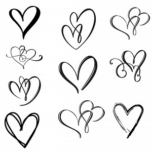 Bundle of Heart Svgs: Hand-drawn, Open, Doodle, Sketch, Love, Valentine for Cricut, PNG, DXF Instant Access. - Etsy