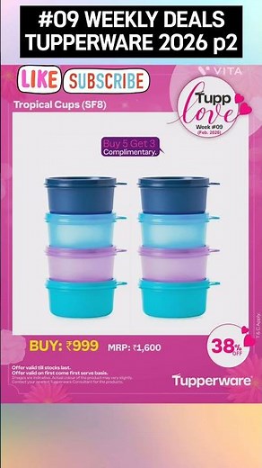 TUPPERWARE WEEKLY PRODUCTS WITH BEST PRICE,FLAT 50 %OFF,COMBO DEALS|TUPPERWARE TROPICAL CUPS