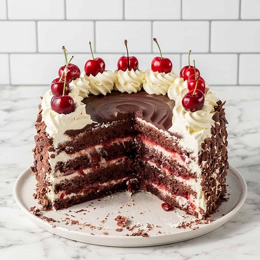 Moist Black Forest Cake with Luscious Cherry Filling - The Scran Line