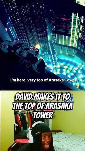 David makes it to the top of Arasaka tower Cyberpunk: Edgerunners #cyberpunkedgerunners #cyberpunk