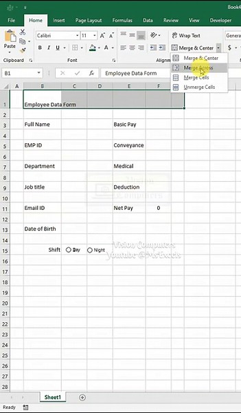 Create Employee data form in Excel || Excel tips and tricks || Excel tutorials #Excel #exceltips