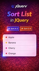 Sort List in jQuery | Alphabetical Sorting Tutorial #coding #shorts