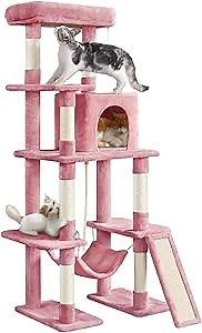 Globlazer Gothic Heavy Duty Cat Tree, 70in Tall Sturdy Goth Cat Tree for Indoor Cats Extra Large Cat Tower with Scratching Post, Cat Condos for Adult Cats Kittens, Hammock, Perch, F70 Pro, Red Black