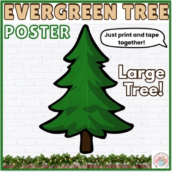 Classroom Tree Poster Large EVERGREEN TREE holiday seasonal decoration bulletin