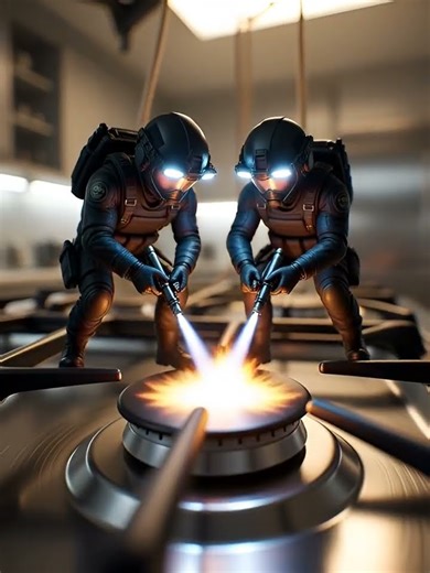 OMG 😱😱 tiny commandos just lit my stove #shorts #miniature #little #small