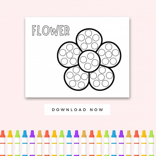 Spring Dot Marker Activity, 1 Page Flower Do a Dot Printable for Kids, Preschool Flower Activity, Toddler Printable Activity, Dot Stickers - Etsy