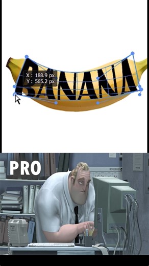 How to Create a Banana Typography Text Effect Like a Pro #shorts