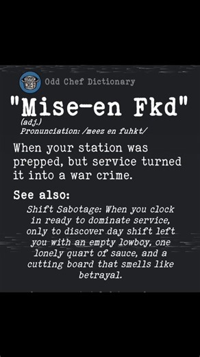 💀 MiseEnFkt #cheflife #chef #chefsofinstagram #restaurantlife #chefstyle #chefmode #chefmemes | Odd Chef