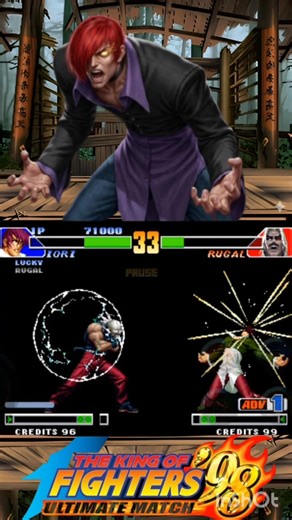 Iori Blood Power vs Rugal Boss Fight 💥 #shorts