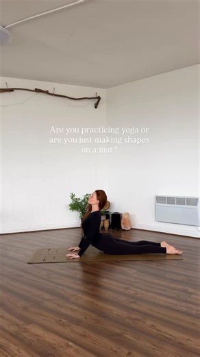 Chloe | Yoga Teacher + Sound Healer on Instagram: "You can flow through every “perfect” pose and still miss the heart of yoga if your mind and breath aren’t present. The practice truly begins the moment awareness shows up in your movement, when each inhale and exhale guides you, and your body becomes a reflection of what’s inside. Yoga isn’t something you do, it’s something you are, asana is simply a stepping stone. P.S. …sometimes I do just make shapes on a mat, and that’s cool too. #yogaasana 