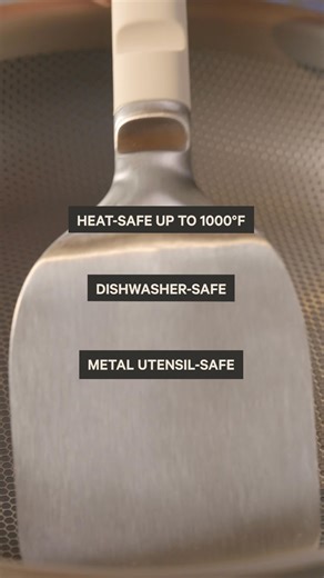 Chef-approved for your kitchen: ALL-NEW Titanium Pro pots and pans. ✅No-coating, virtually indestructible nonstick technology ✅Heat-safe up to 1000°F ✅Metal utensil and dishwasher-safe 🚚Free shipping & returns | Our Place