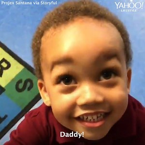 This little boy's excitement when his dad picks him up from preschool every day is TOO CUTE! 😍 😍 😍 | Yahoo
