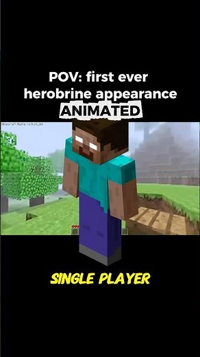 Herobrine first appearance in Minecraft animated #minecraftmemes #herobrine