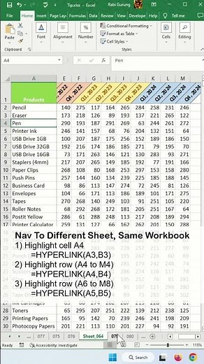 Quickly Hyperlink to Another Sheet in Excel - Excel Tips and Tricks #shorts