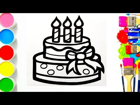How to Draw a Cute Birthday Cake | Easy Step by Step Drawing for Beginners
