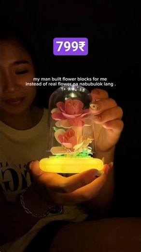 flower building blocks with glowing light