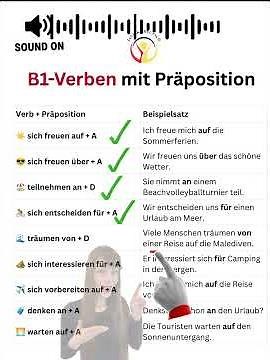 B1 Verben mit Präpositionen + Akkusativ + Dativ #learngerman #deutschkurs #deutschlernen