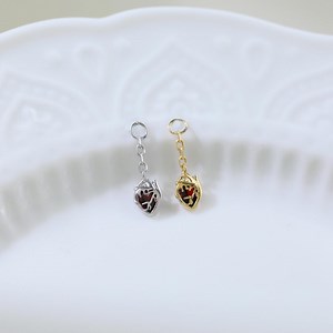 Garnet Love Heart Dangle Charm Tiny Garnet Heart Pendant Cartilage Helix Rook Tragus Hoop Charm Silver Charm Connector Charm Piercing - Etsy