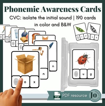 CVC Phonemic Awareness Cards | Isolate the Initial Sound | PDF