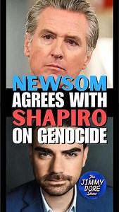 #gavinnewsom understands "the tendency" for people to assert that what Israel is conducting on the Palestinians in #gaza is genocide, BUT he agrees with Ben Shapiro that it’s not in fact a genocide. | The Jimmy Dore Show