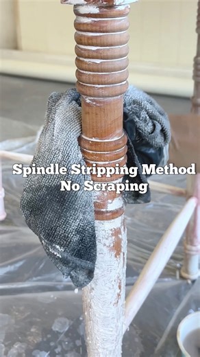 Comment SPINDLE for the exact products and setup I use ✨ Most people try to sand or scrape paint off spindles and then wonder why it takes forever and still looks rough in the grooves 😫 There is a way to strip them without fighting every curve or damaging the details. It’s the method I use on every turned piece when I want clean results without wasting hours. If spindles slow you down, this will save you serious time. Comment SPINDLE and I’ll send you the exact setup. And if you want the entire