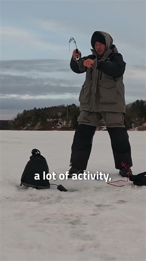 My jigging set up for panfish on a clear water lake at dusk. #Shorts.