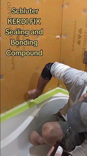 Applying Schluter KERDI-FIX Sealing and Bonding Compound #renovation #kerdi ation #kerdi #ceramic