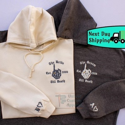 Till Death Goth Style Bride and Groom Hoodies, Personalized Wedding Gift for New | eBay