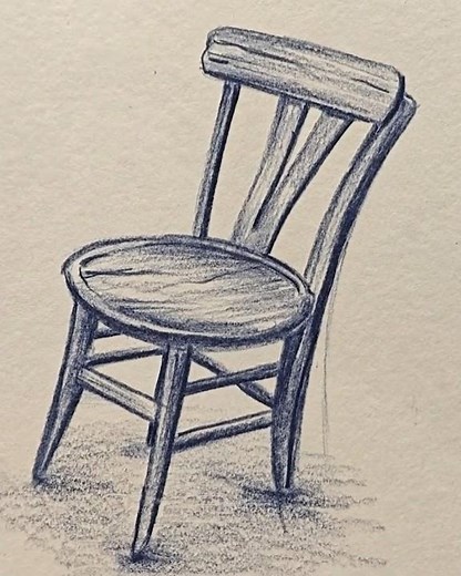 "Easy Chair Drawing with Color Pencils – Step-by-Step for Beginners"