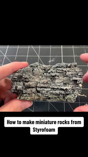 How to carve and paint miniature foam rocks #miniature #diorama #foam #resin #process #handmade #diy #scalemodel #modelmaking #art