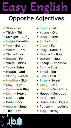 Opposite Adjectives |easy English | Grammar |opposite words