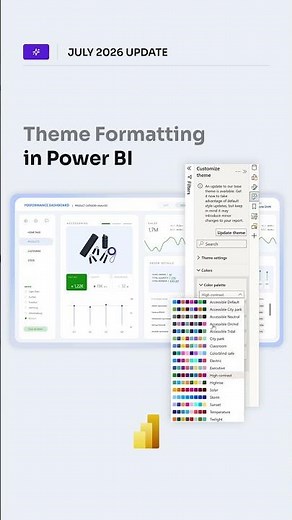 Theme formatting in Power BI New! July 2026 Update