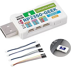 RP2350-GEEK Development Board USB Debugging Downloader, Single Board Computer Based On RP2350 Microcontroller,Onboard 1.14inch LCD,USB,TF Card Slot, SWD/UART/ I2C Port,Open-Source Firmware