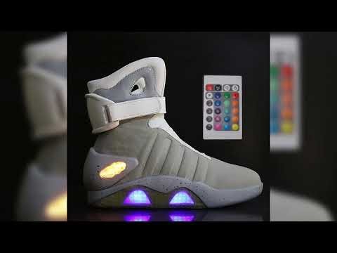 A must-have product! UncleJerry Men Boots Back To Future Adult USB Charging LED Shoes with Remote