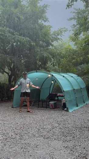 폭우 vs 낭만 ☔️ #캠핑 #우중캠핑 #camping