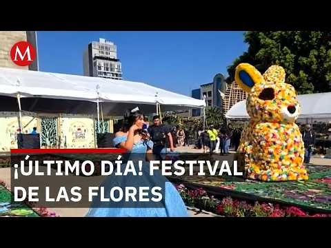 Producers from Xochimilco bring the Flower Festival to the Monument to the Revolution