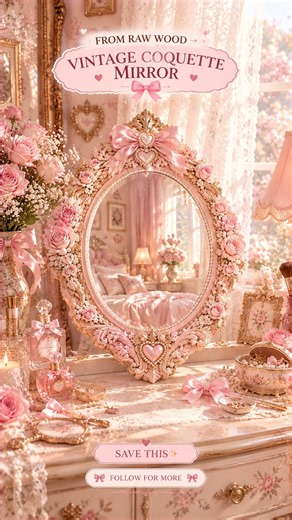 🎀✨ FROM RAW WOOD TO A VINTAGE COQUETTE MIRROR ✨🎀