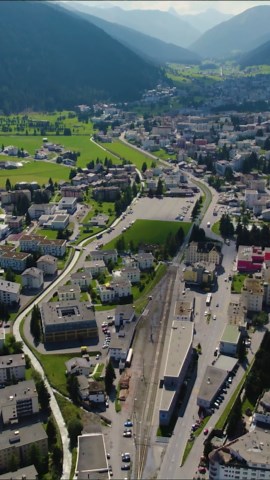 Davos, Switerland: Drone Views of the Highest City in Europe.